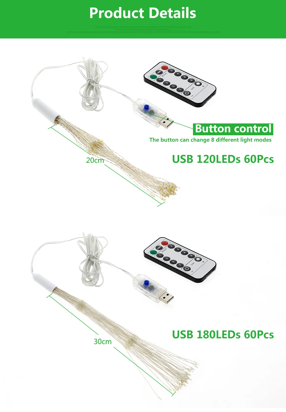 DIY фейерверк светильник USB/батарейный блок 120 светодиодов 180 светодиодов светильник ing Струны для вечерние рождественские декоративный Сказочный светильник s