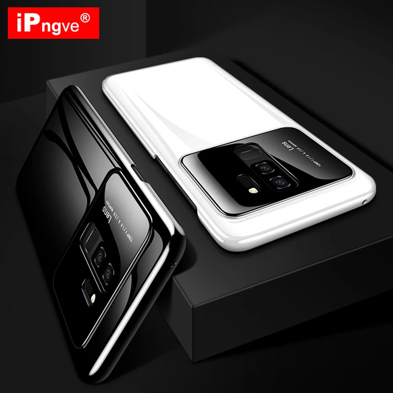 ipngve For Samsung Galaxy S9 PC + Tempered Glass Back Cover Case Protection Plus Phone Bag Fundas Coque |
