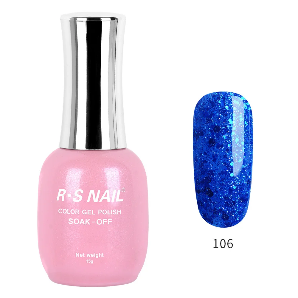 RS NAIL Новая серия Гель-лак для ногтей УФ светодиодный Гель-лак 120 цветов Гель-лак профессиональный маникюрный набор гель-лаков 15 мл - Цвет: 106
