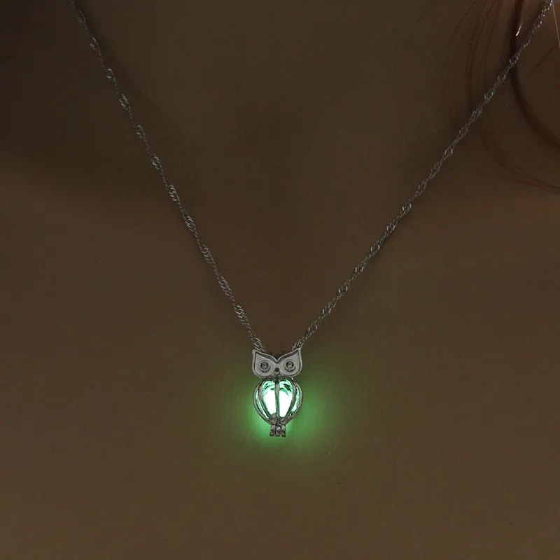 ESERES Сова светящаяся подвеска на шею для женщин DIY Полые Очаровательные Подвески