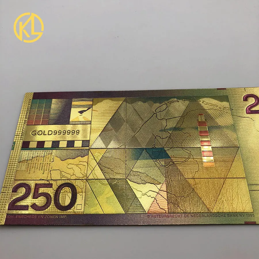 Новый 100 шт. Цветной 250 нидерландский Антильский гульден золото 999999 банкнот