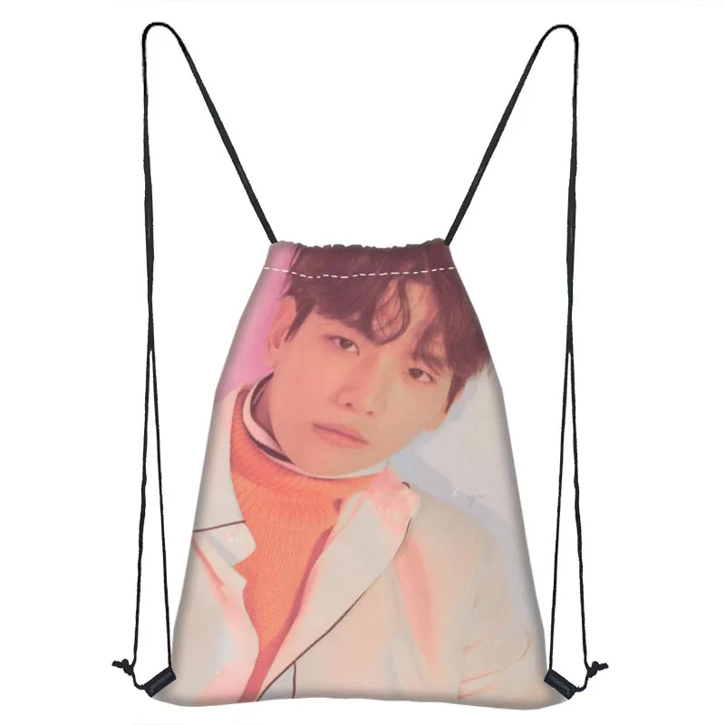 Сумка на шнурке EXO BaekHyun заказ атласная мягкая сумка портативный рюкзак с принтом