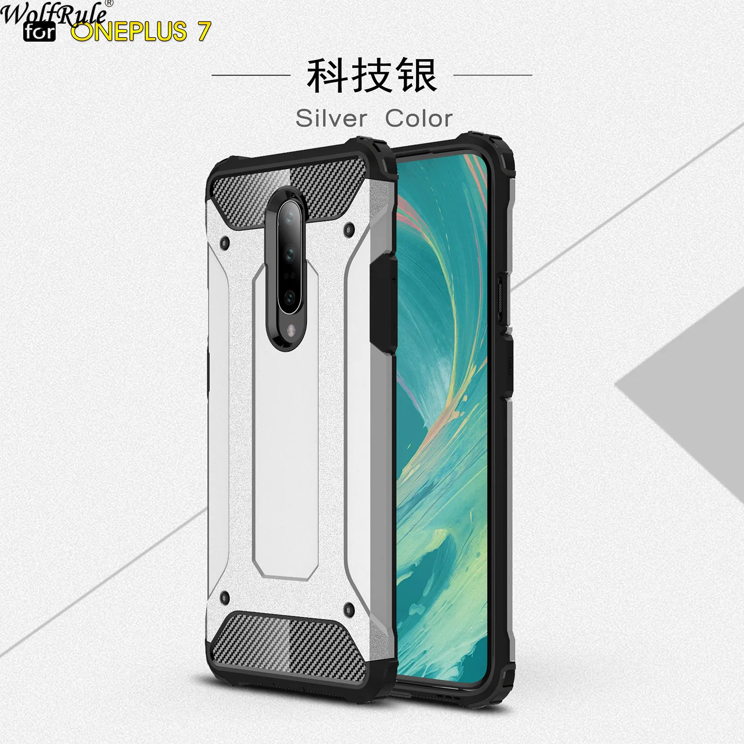 Чехол для телефона Oneplus 7 Pro противоударный мягкий силиконовый + жесткий