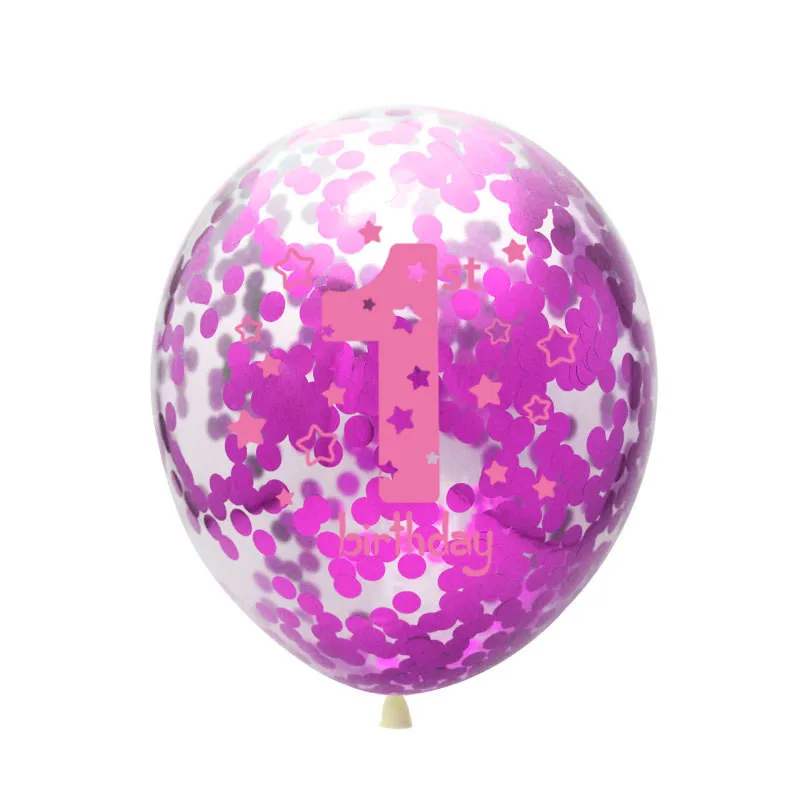 1st pink День рождения воздушные шары 5 шт. надувные шары с конфетти 12 дюймов латексные шары Globos 18 21 30 40 50 60 Юбилей воздушные шары на день - Цвет: 1st pink