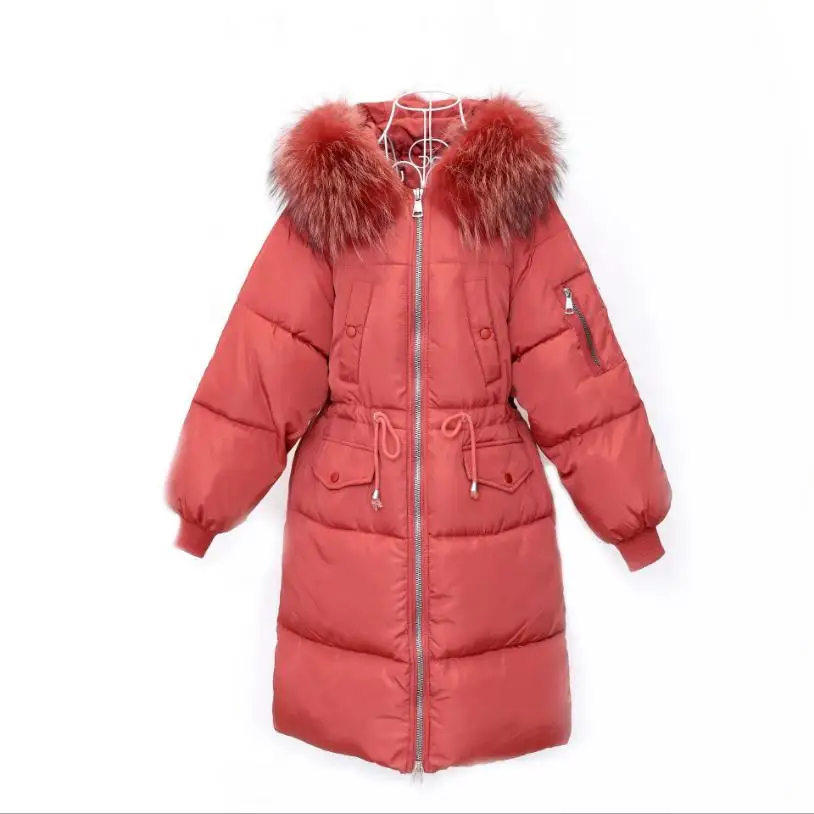 

Winter women's jacket fashion big fur collar plus size down cotton coat thicken warm sustans parkas casual loose outwear L1549