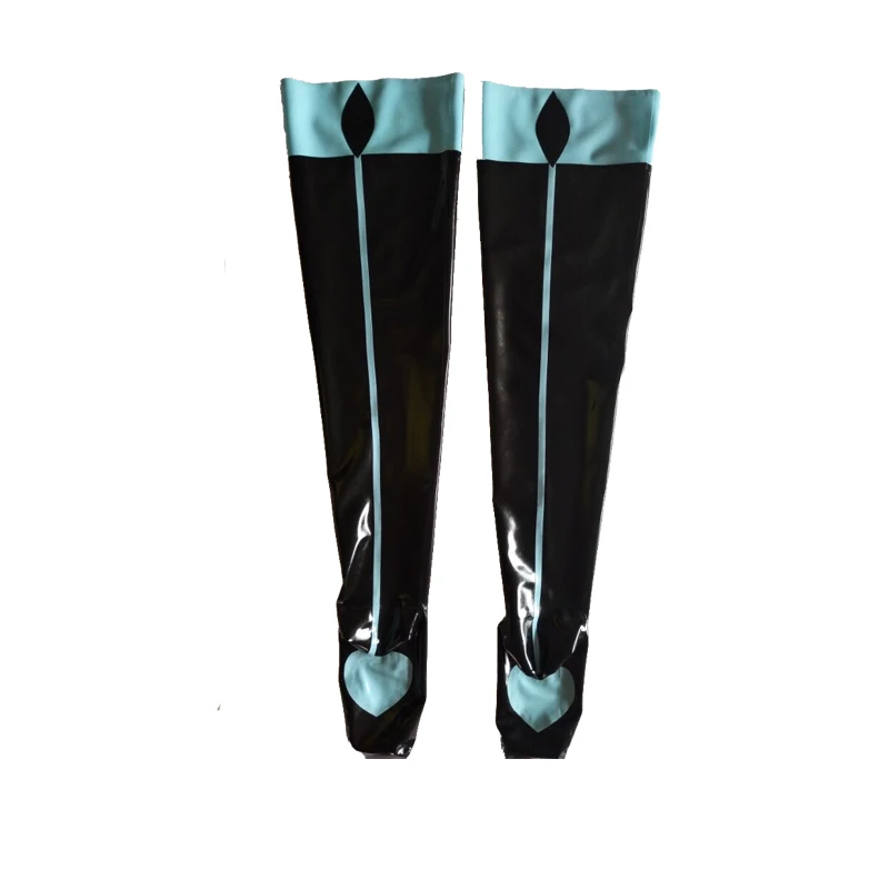 

Классные резиновые носки светло-голубые и черные выше колена женские красивые чулки Размер S-XXL