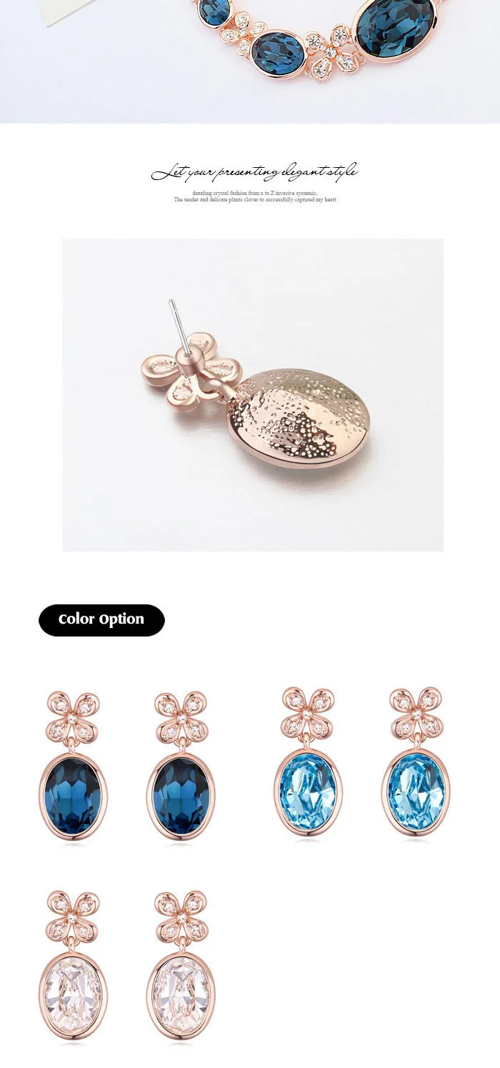Кристалл от Swarovski Овальный кулон ожерелье серьги свадебный набор украшений для женщин подарок высокое качество