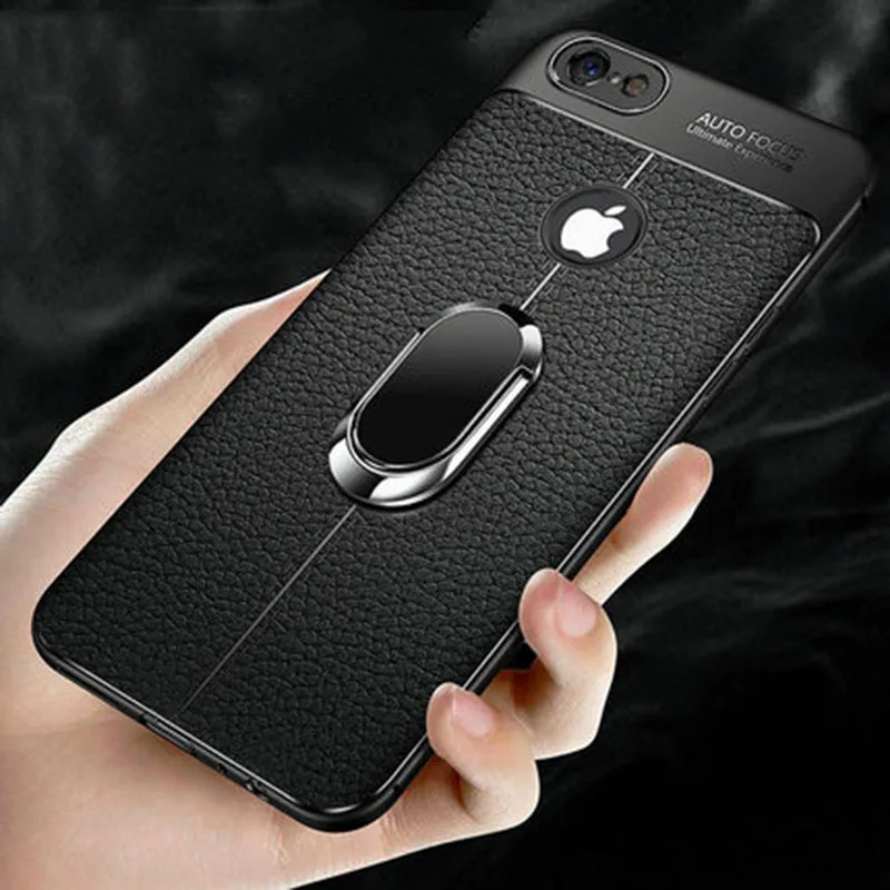 Чехол Alxun для iPhone 7 8 Plus роскошный кожаный чехол с кольцом подставкой Магнитная