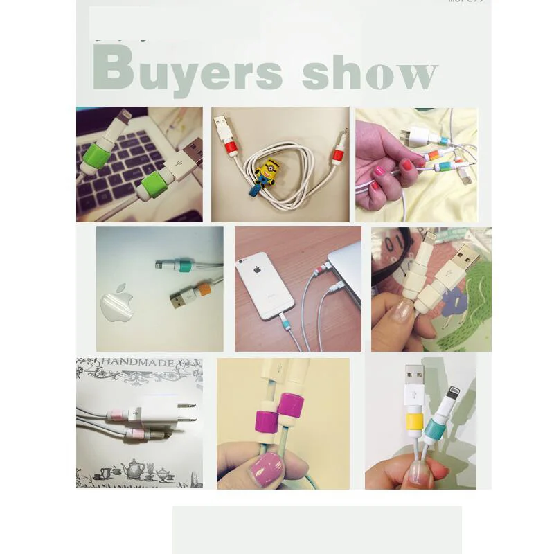 Simple Cute Cable Protector Data Line Cord Protective Case Winder Cover For iPhone USB Color Charging | Электроника