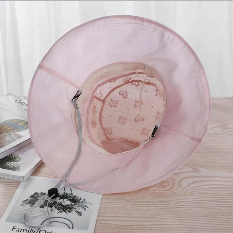 Cymenwang Повседневное Для женщин версия пляж шляпа цветок вышивка дамы летние