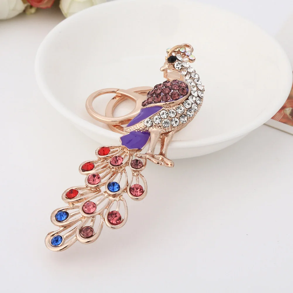 2019 новый брелок в форме павлина легкий сплав горный хрусталь подвеска для