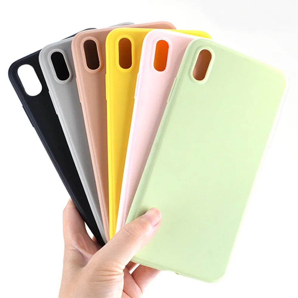 

50pcs Candy Color Phone Case Simple Plain Silicone Cover For iPhone X Max XR XS 6 6S 7 7P 8Plus Soft TPU Case Free shipping