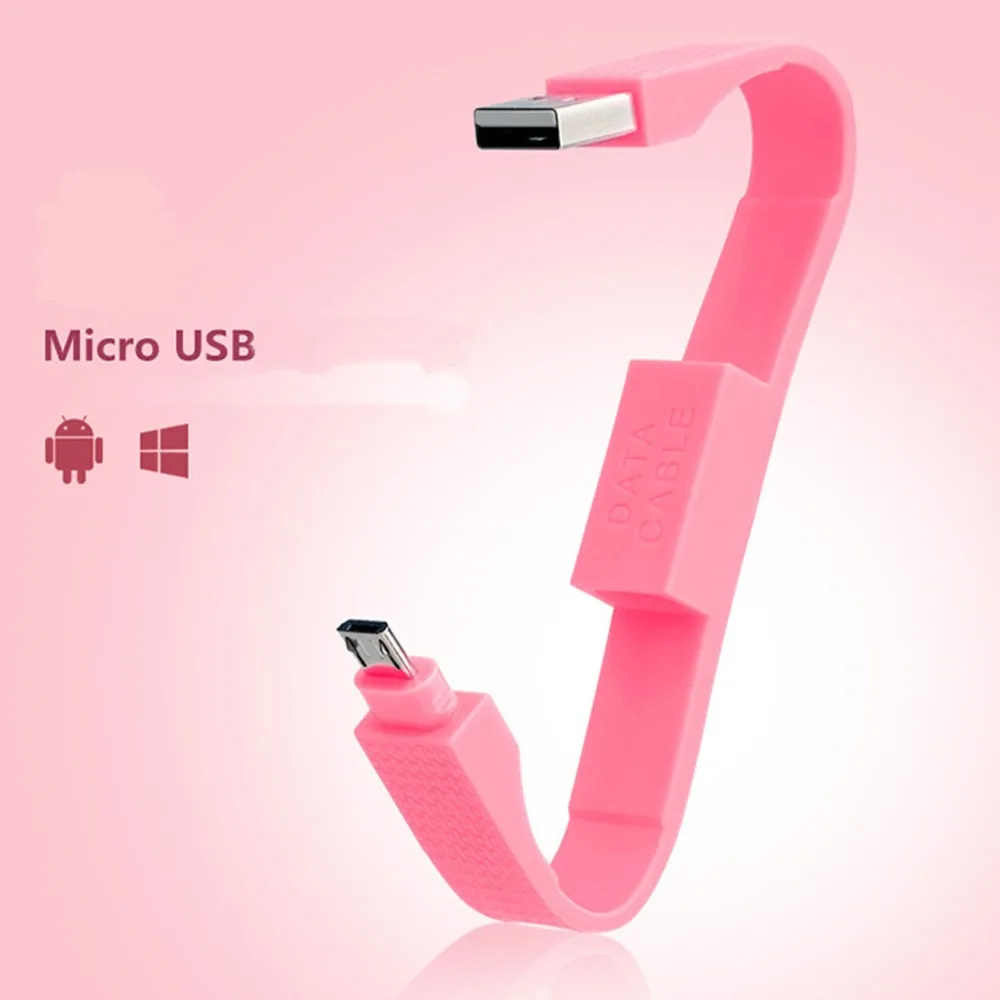 Гибкий короткий мини микро USB кабель Брелок Зарядное устройство Синхронизация