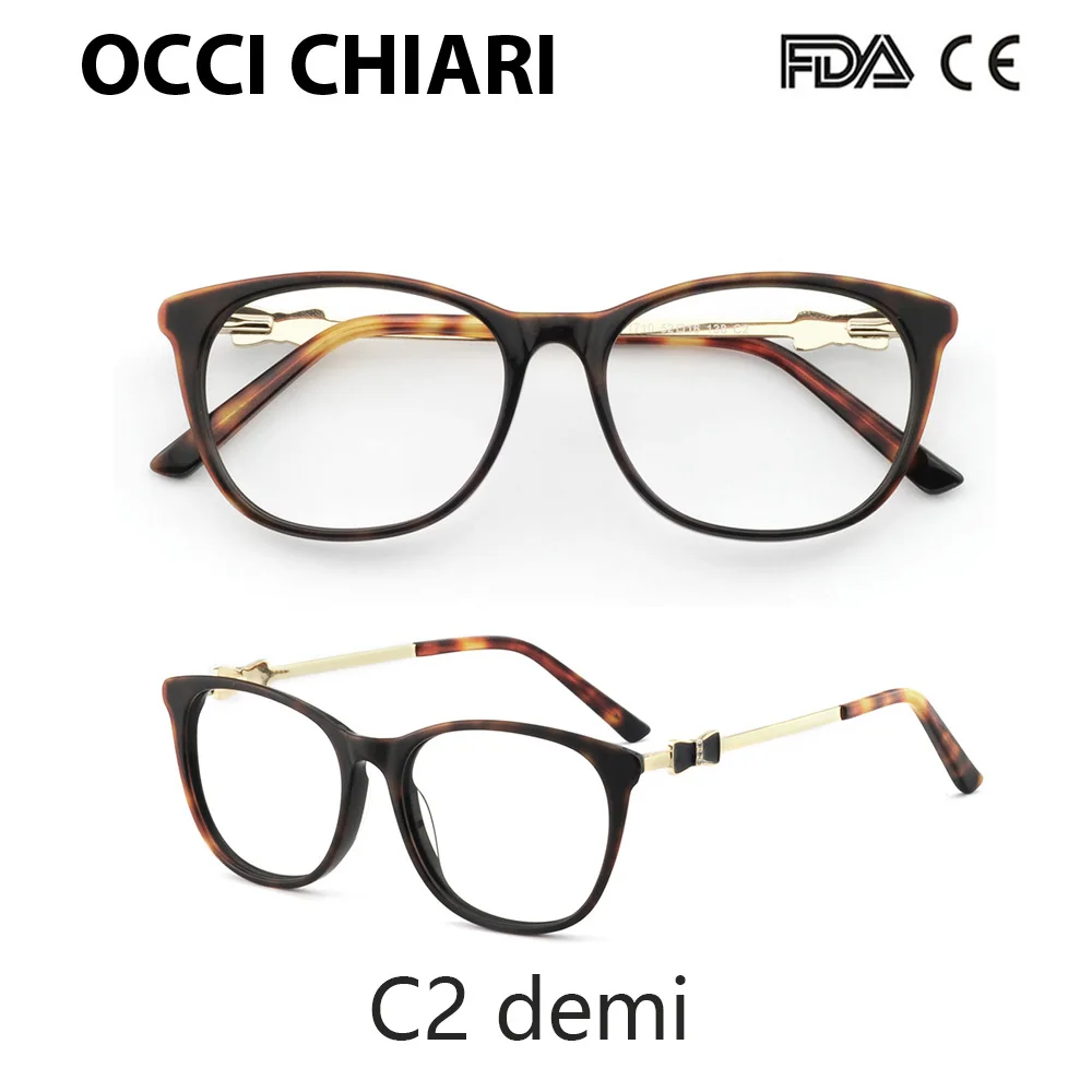 C2 Новинка, женские очки в винтажном стиле, овальная оправа, женские очки oculos de Eyewear OCCI CHIARI OC7032 - Цвет оправы: C2
