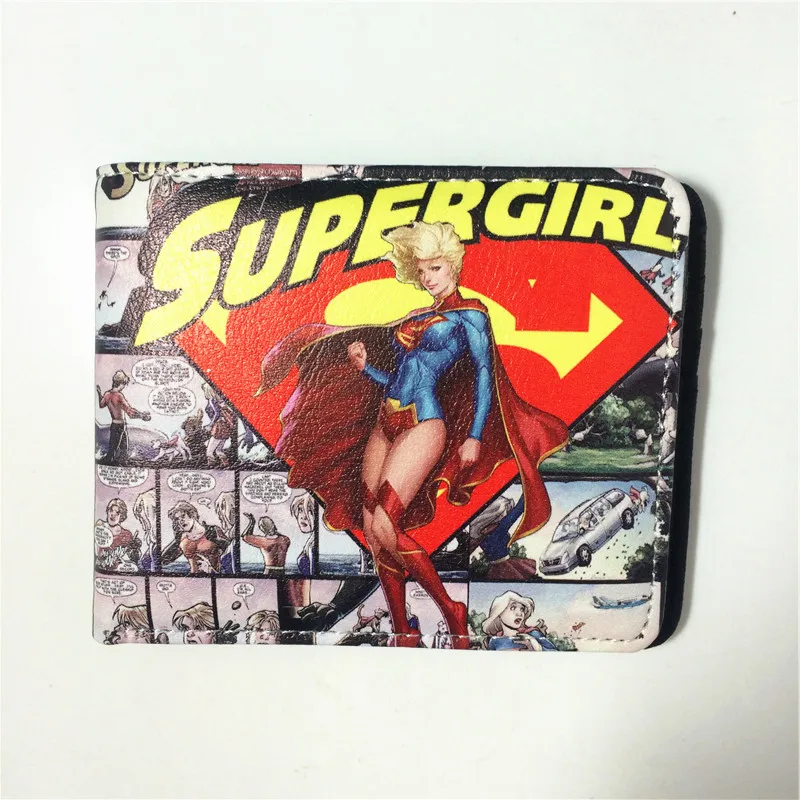 Super girl Anime Wallet Bag Credit ID Card Holder Red For Boys Girls W366 |