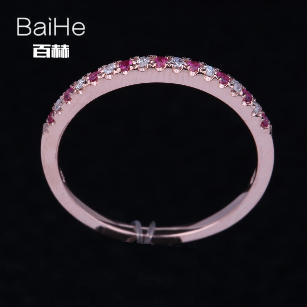 BAIHE однотонное 14K розовое золото 0.2CT H/SI круглые натуральные бриллианты камни