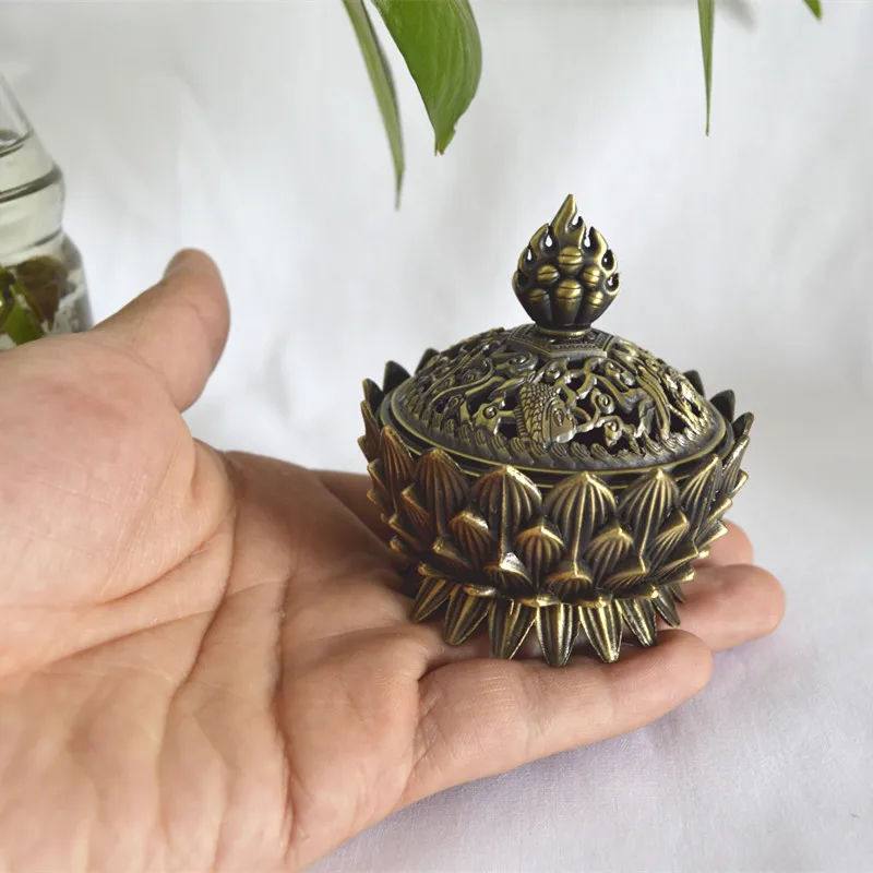 1 шт. многофункциональная курильница в форме лотоса из цинкового