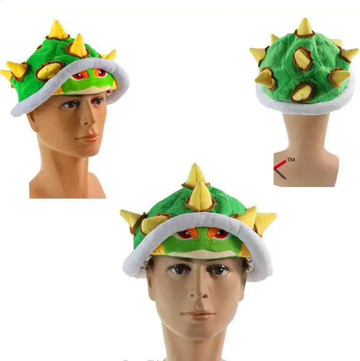 Аниме Супер малио Bros Bowser Косплей плюшевая шляпа зеленая бесплатная доставка |