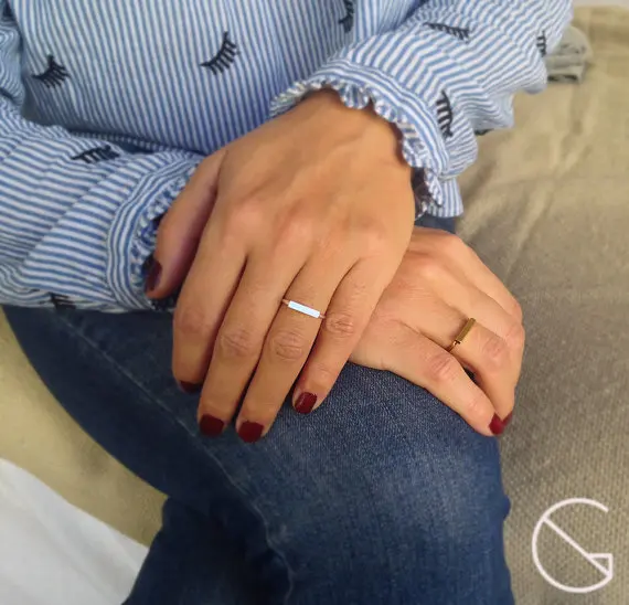 Boho простой бар кольцо Медь современный Gypsy нежный укладки Геометрическая Золотое