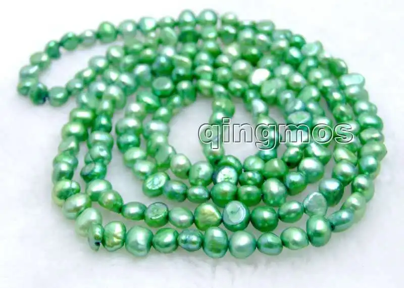 

Fashion 40" Natural Green 6-7mm Baroque freshwater pearl necklace-nec6112 wholesale/retail Free shipping