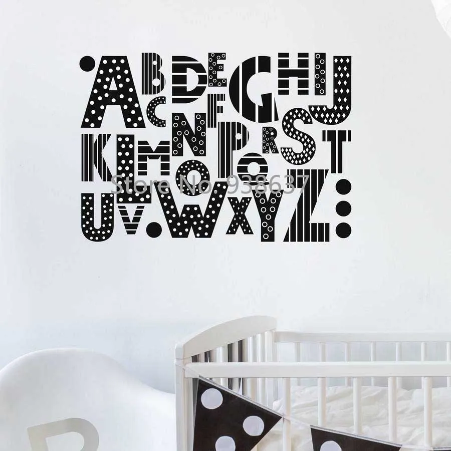 

Abc Wall Sticker for nursery Vinyl Alphabet Wall Decasl Living Room Bedroom Home Decor Removable Art Stickers Wallpaper ZB435