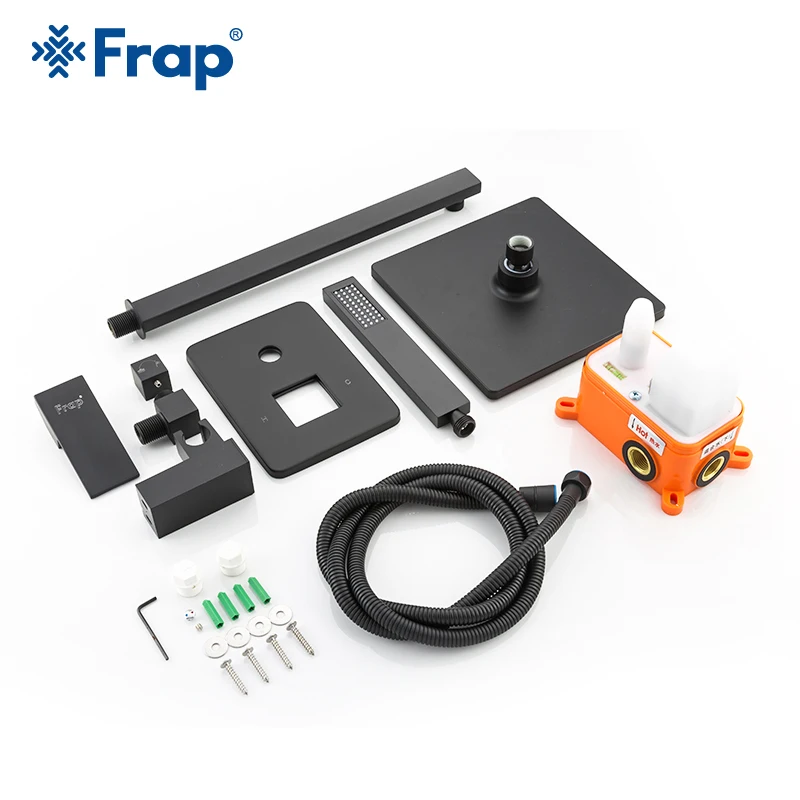 Черный смеситель для душа FRAP набор из латуни с дождевой насадкой смесители ванны