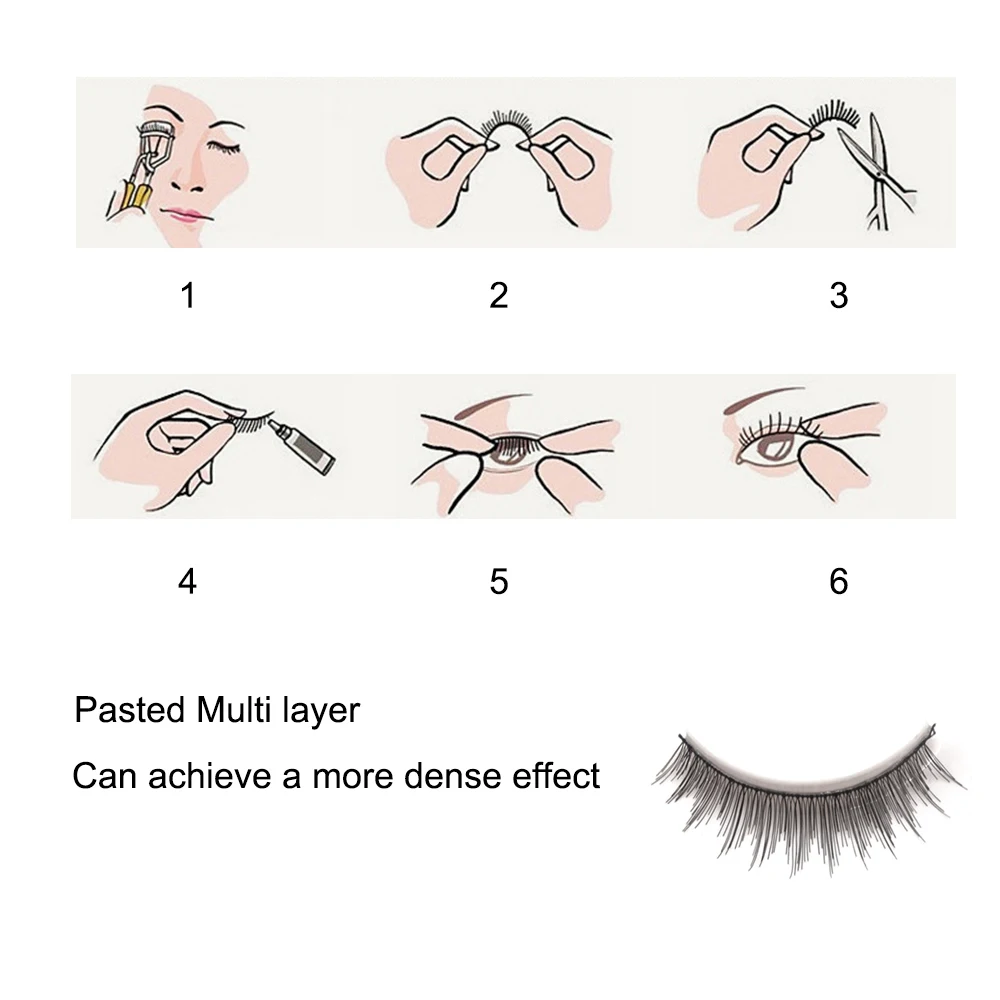 5 пар/компл. ресница ручной работы Удлиняющая накладные ресницы для глаз набор