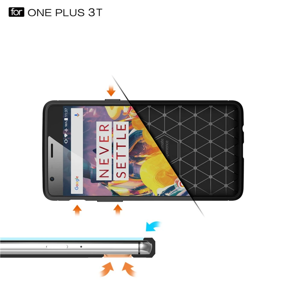 Чехол для Oneplus 3 T чехол из углеродного волокна Oneplus3t Мягкий ТПУ простой бизнес