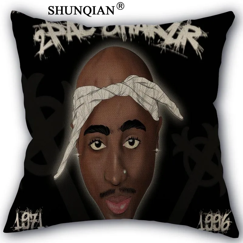 Pillowcase Новые льняные и хлопковые наволочки для телефона с изображением Тупака банные полотенца покрывало домашний текстиль декоративная наволочка индивидуальный подарок 45х45см наволочка с одной стороны - Цвет: Pillowcase