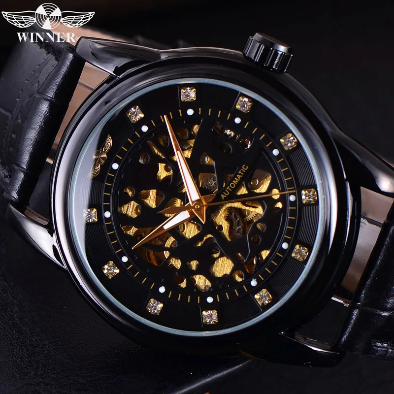 Часы наручные Winner Мужские механические автоматические брендовые Роскошные