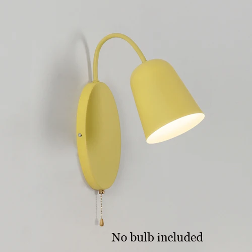 Yellow no bulb Современный простой изогнутый светильник для детской спальни, прикроватный бра для бара, кафе, ресторана, гостиной, столовой, паба, клуба, прохода, бра, бра - Цвет абажура: Yellow no bulb