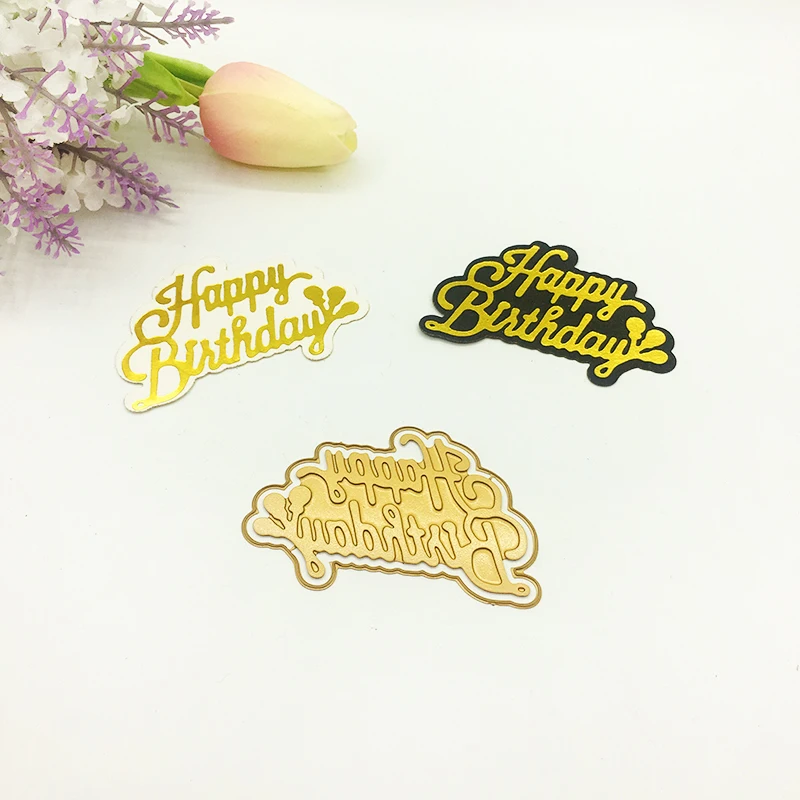 Julyarts Happy Birtday слово буква высечки металла штампы для трафареты для скрапбукинга фотоальбом высечки горячей фольги пластинчатый штамп
