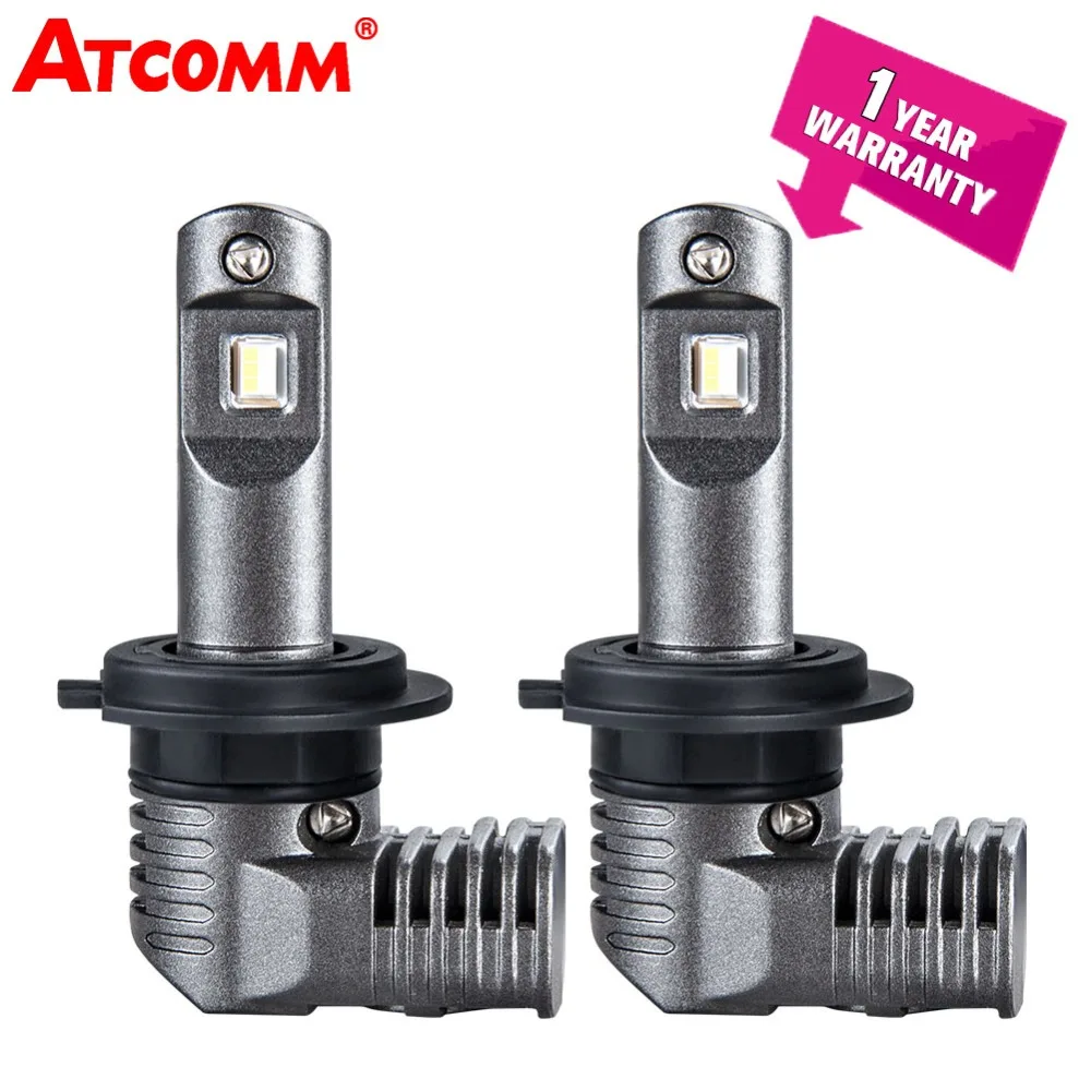 ATcomm LED H7 H8 H9 H11 супер мини турболампа для автомобиля 12 в 6000K 10000Lm 9005/HB3 9006/HB4 9012/Hir2