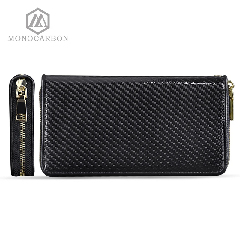 Мужской бумажник из углеродного волокна MONOCARBON модный роскошный натуральной кожи