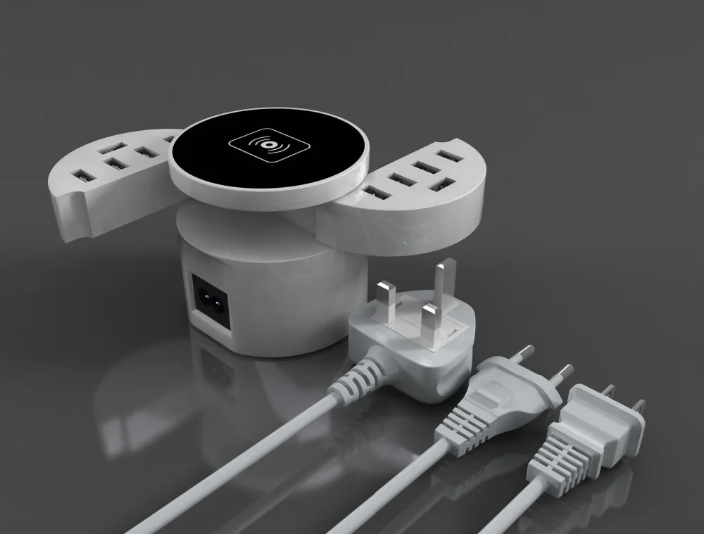 Складное Беспроводное зарядное устройство QI умное с 8 портами USB Type C зарядная