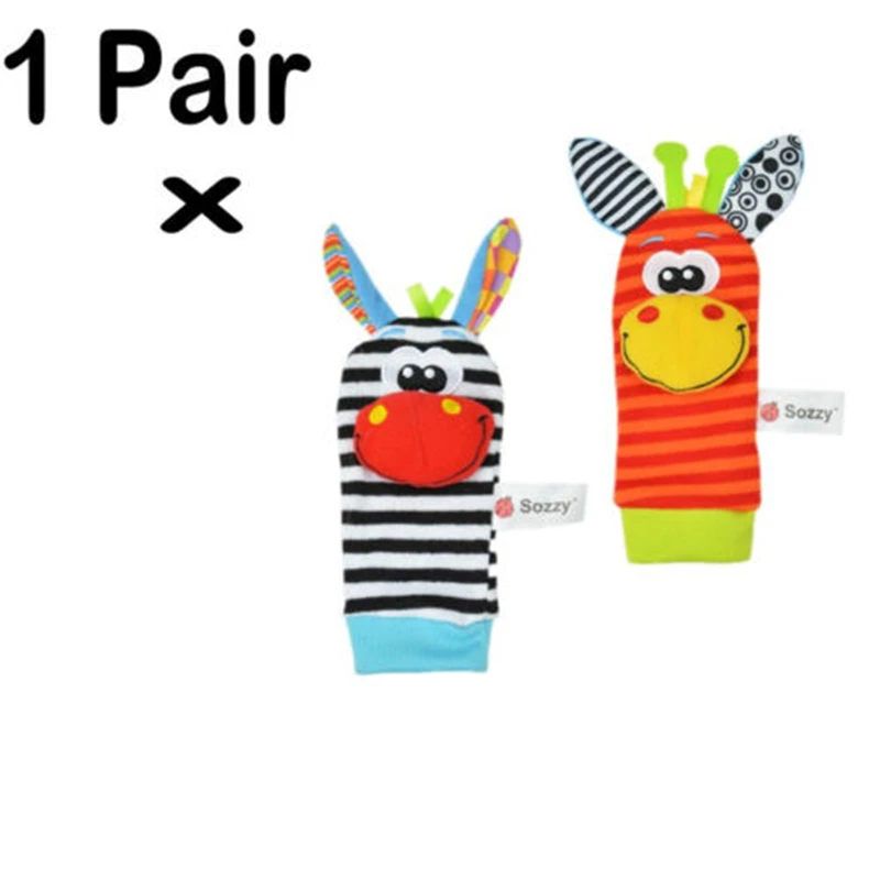 

1Pair Of Hot Sale Baby Socks Newborn Baby Soft Rattles Wrist Handbell Foot Finders Socks Developmental Toy For 0-3Y Children