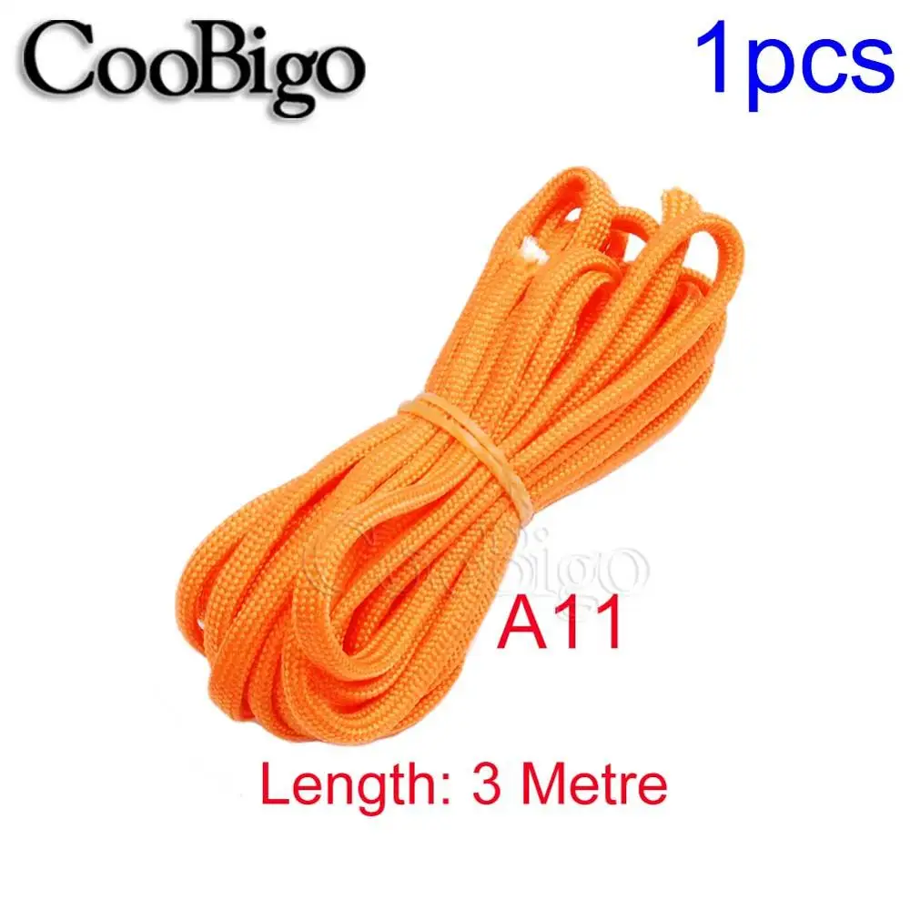 1pcs Rope 3M A11 12 шт. прищепки из нержавеющей стали, зажимы для одежды, булавки, подвесные крючки, походная бельевая линия, 4 мм, Паракорд, веревка, шнур - Цвет: 1pcs Rope 3M A11