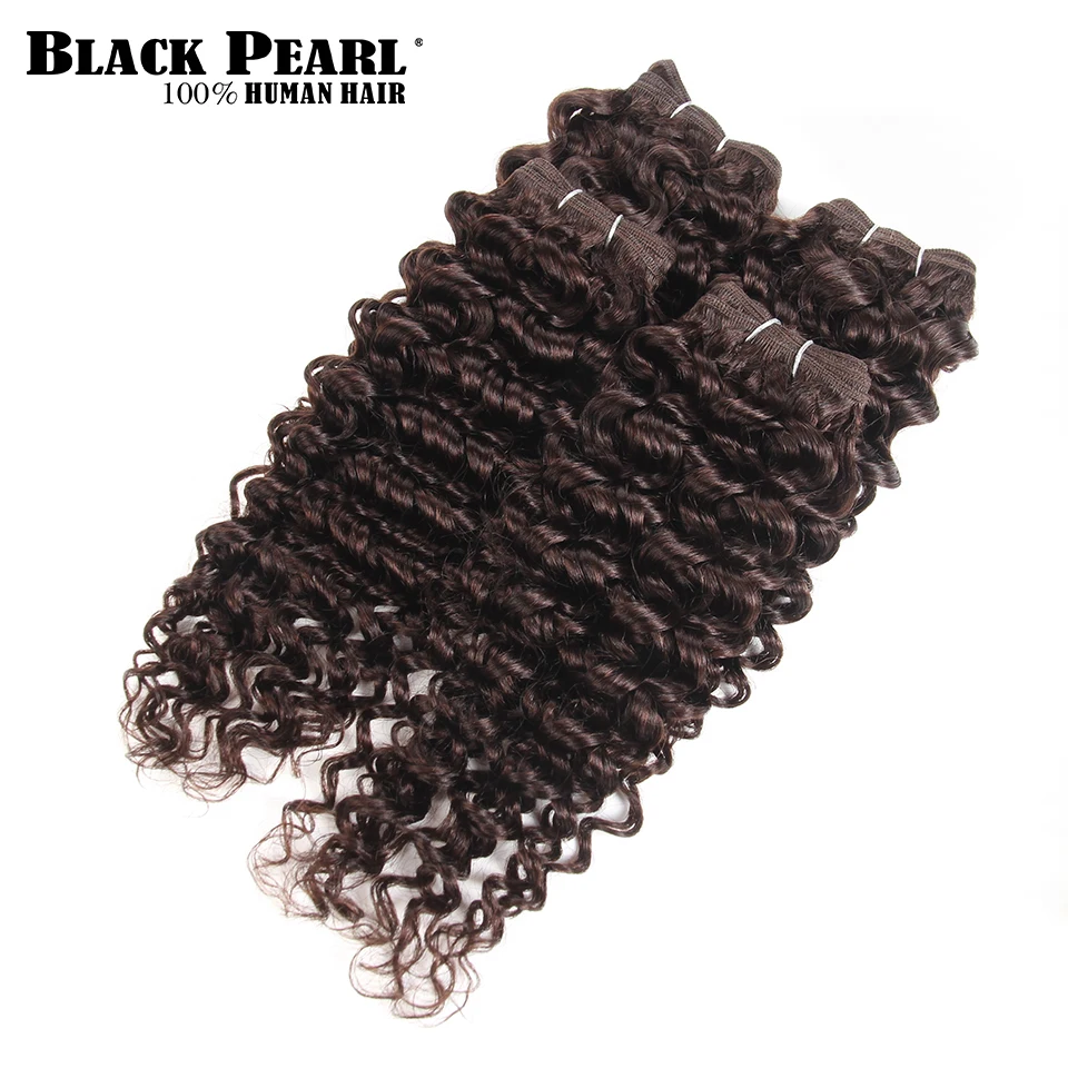 Черные перламутровые предварительно цветные вьющиеся волосы 4 пучка один пакет