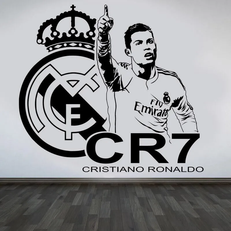 3D Криштиану Роналду команда логотип виниловая наклейка на стену настоящая FC