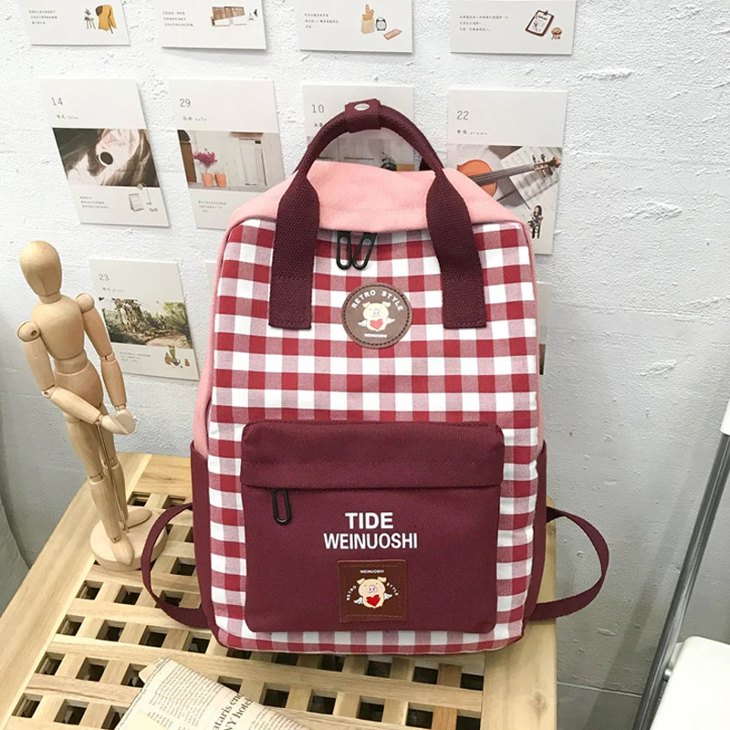 2019 new Korean version of the style plaid bag fashion High Quality Large Capacity letter printing portable shoulder dual-use b | Багаж и