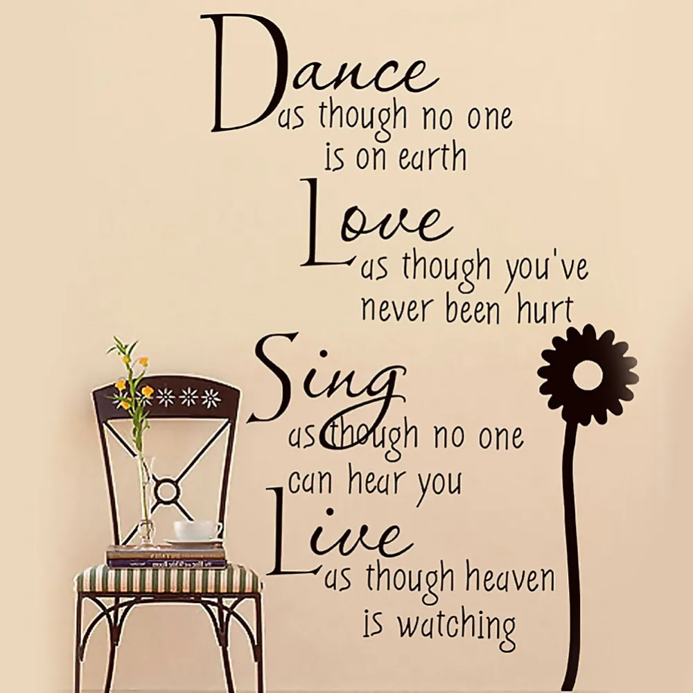 Black Vinyl Quote Motto Poem Words Door Wall Mural Decal Sticker Room Home Decor Free Shipping | Дом и сад