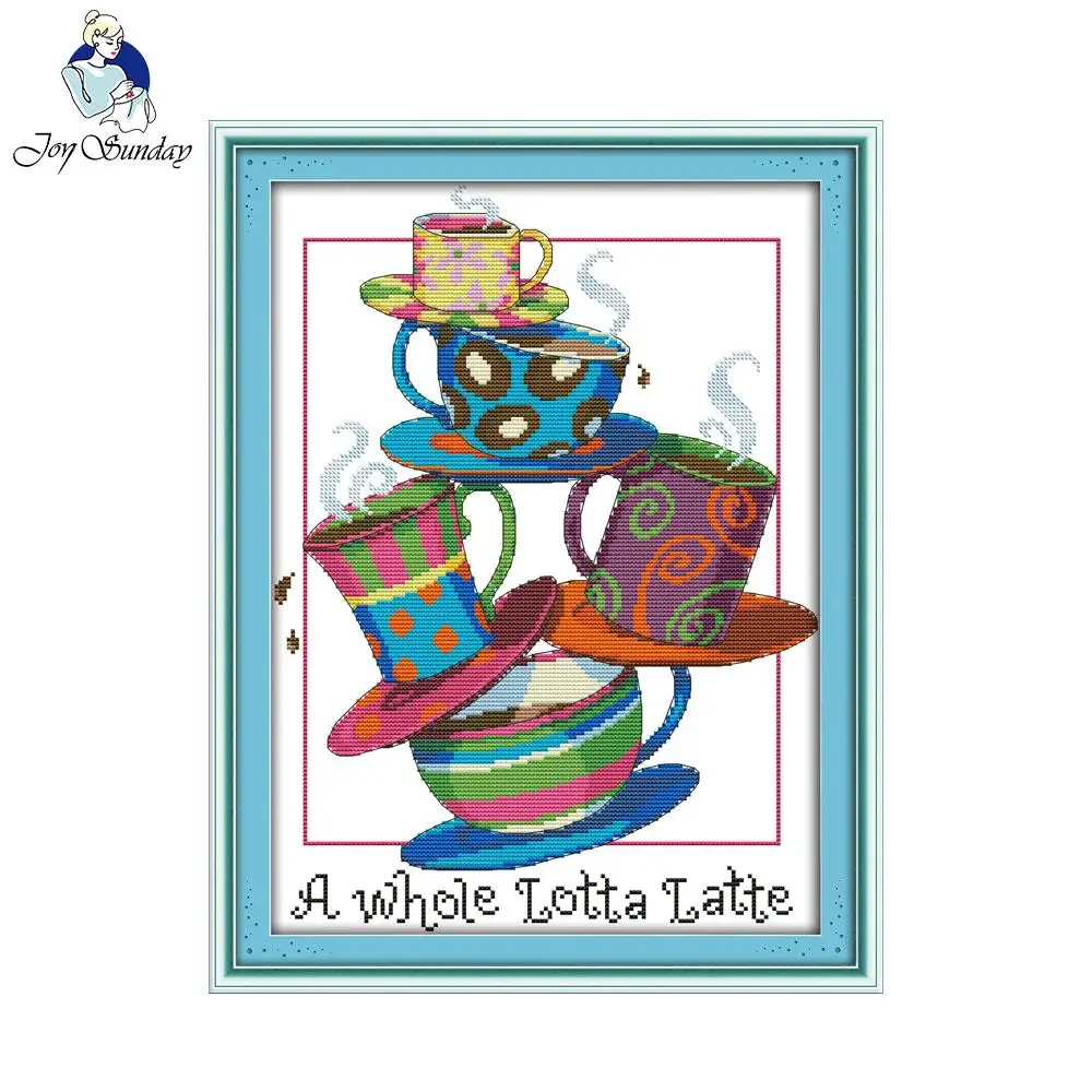Набор для вышивки крестиком Joy Sunday пять чашек|joy sunday|cross stitch kitscounted cross |