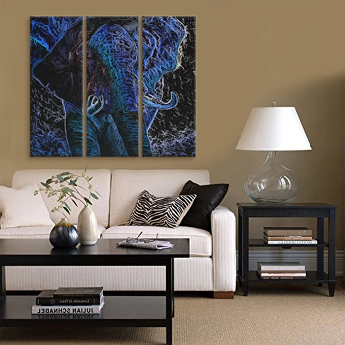 Abstract Elephant Painting Digital Prints on Canvas Modern Living Room Bed Decorative Animal Giclee Printing Non-frame | Дом и сад