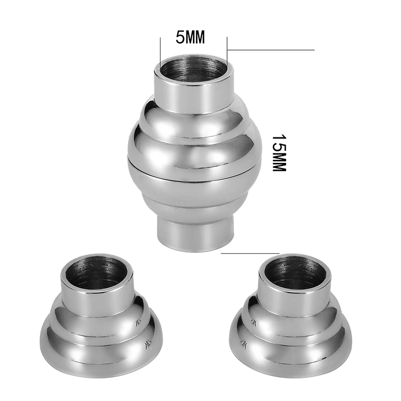 Stainless Steel Polish Cylinder Magnetic Clasps End Cap For Bracelets Necklace DIY Jewelry Findings Components 15x11mm | Украшения и