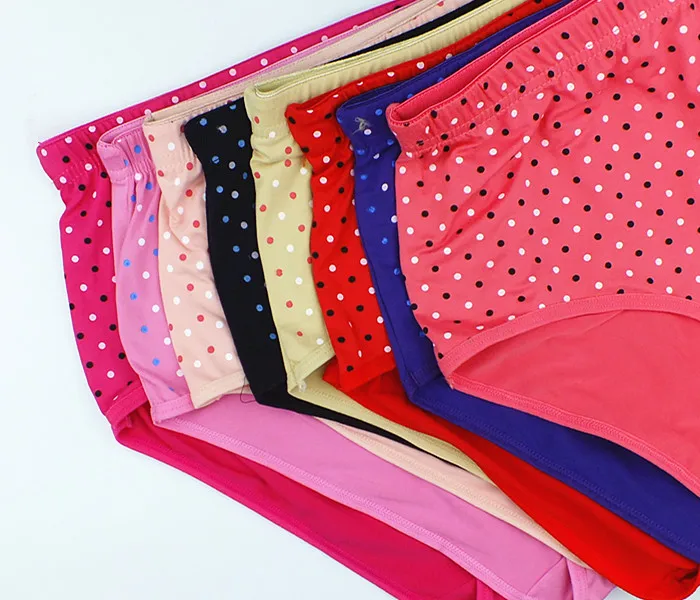 Дешевая ropa interior femenina 10 шт./лот хлопковое нижнее белье в горошек женские трусики размера плюс 6XL Нижнее белье женские трусы