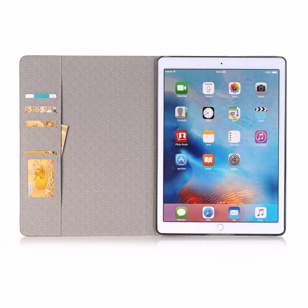 Patchwork Cross Pattern Wallet Folio Flip Stand Magnetic Card Slot Leather Cover smart case For iPad Pro 12.9'' 2017 | Компьютеры