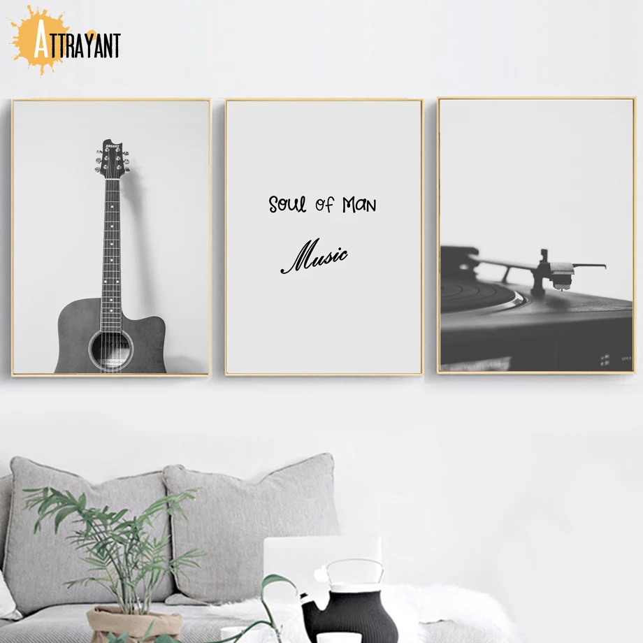 

Guitar Music Jukebox Nordic Posters And Prints Wall Art Canvas Painting Wall Pictures For Living Room Scandinavian Home Decor