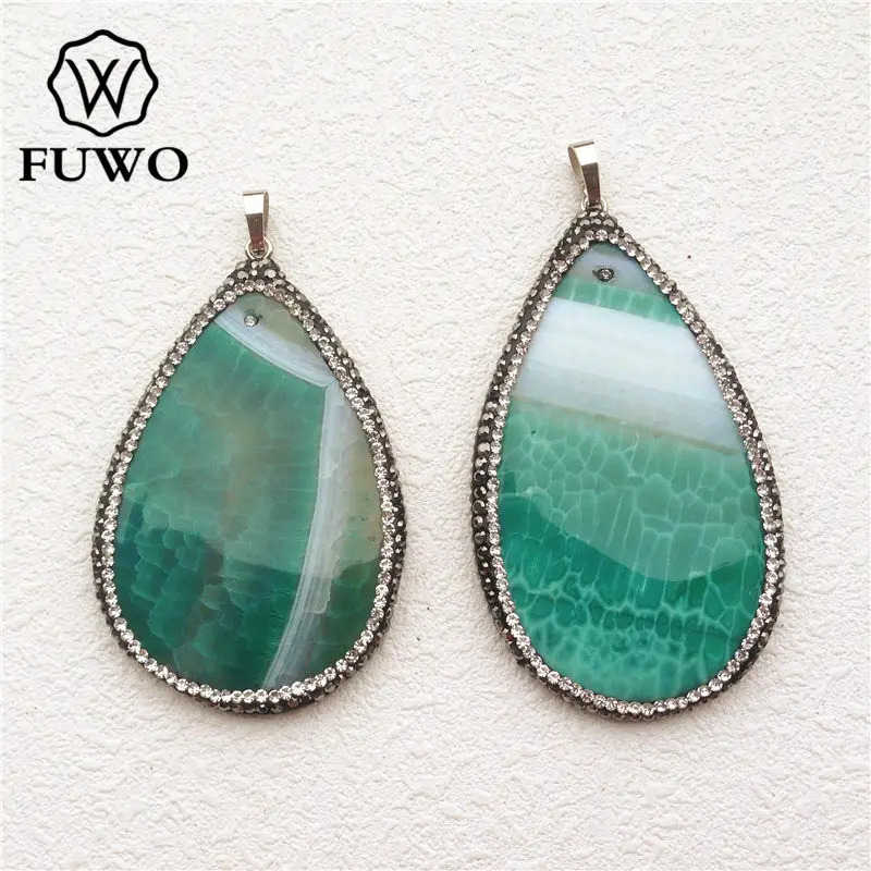 Fewo Pave горный хрусталь инкрустированный с натуральным синим кристаллом кулон