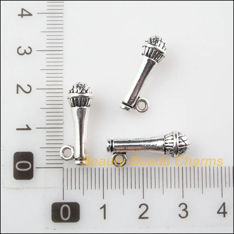 Мода 15 шт. Тибетский серебристый цвет Микрофон Подвески 7x21mm|Шармы| |