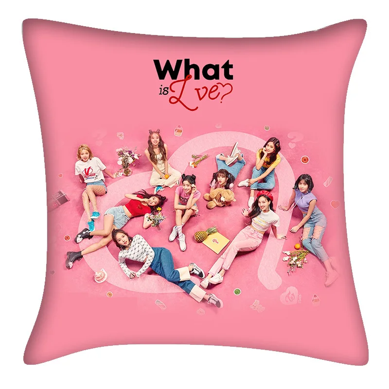 

[MYKPOP]TWICE 5th Mini Album WHAT IS LOVE 2-Side HD Printing Cushion KPOP Fans Collection SA18052501